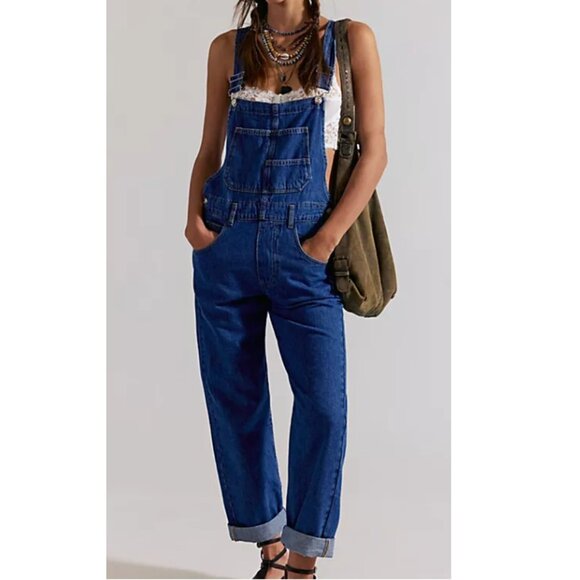 We The Free Denim - We The Free Ziggy Denim Overalls Women Relaxed Style Timeless Look L